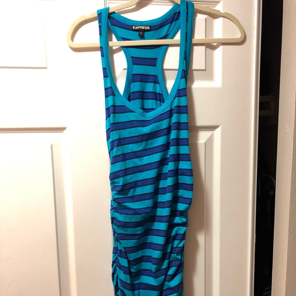 Express Size Small Blue Stripe Summer Dress/Beach Cover Up